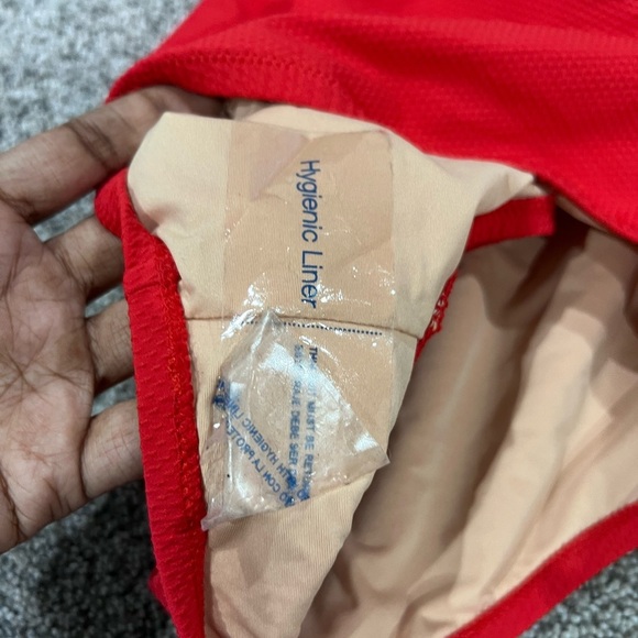 NWT J. Crew Red  Lace Up Scoop Neck Deep Back One Piece Swimsuit Size US 8 - Picture 6 of 9